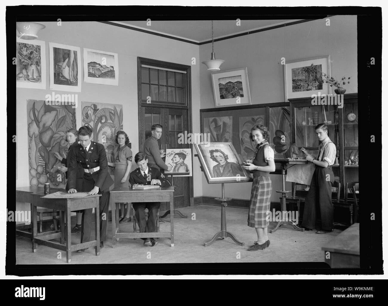 L'école secondaire, l'Anacostia [Washington, D.C.], 1939, la classe d'art Banque D'Images
