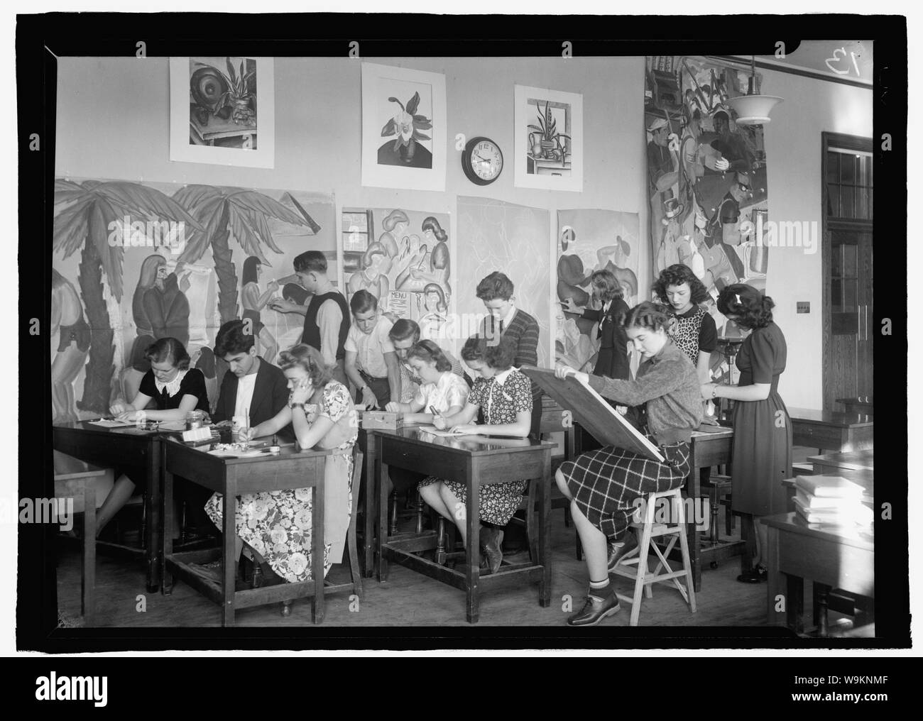 L'école secondaire, l'Anacostia [Washington, D.C.], 1939, la classe d'art Banque D'Images