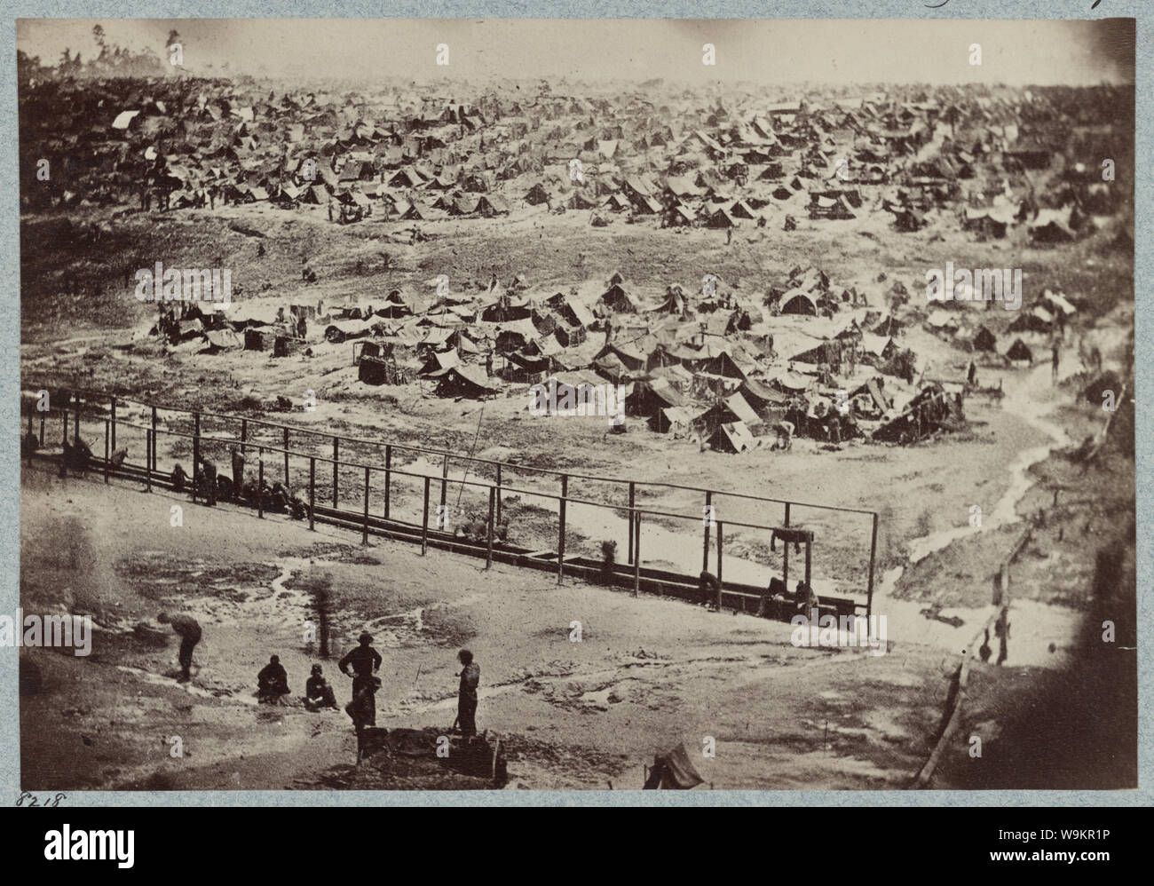 La prison d'Andersonville, en Géorgie, le 17 août 1864. Bird's Eye View Banque D'Images