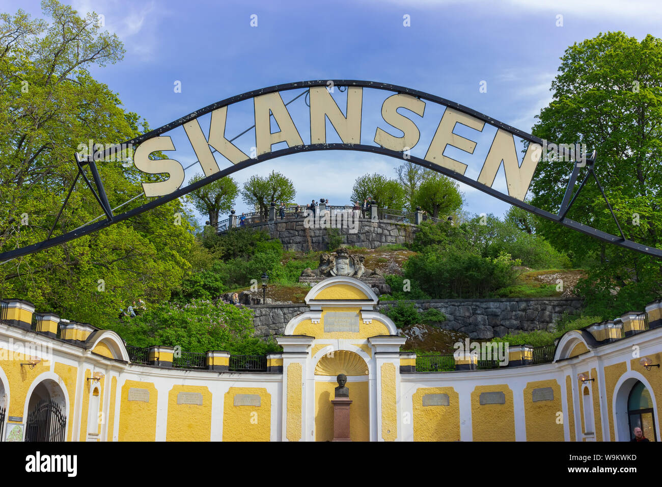 Skansen. Le plus grand musée de plein air suédois site et parc du zoo avec divers sites touristiques d'importance historique situé dans la région de Djurgarden. STHLM Banque D'Images