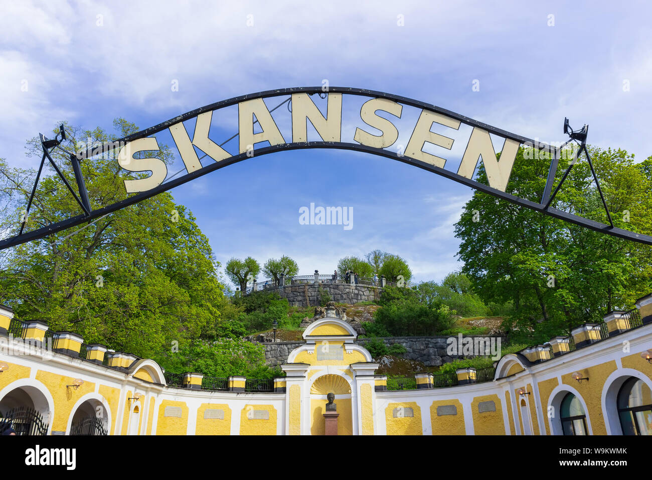 Skansen. Le plus grand musée de plein air suédois site et parc du zoo avec divers sites touristiques d'importance historique situé dans la région de Djurgarden. STHLM Banque D'Images
