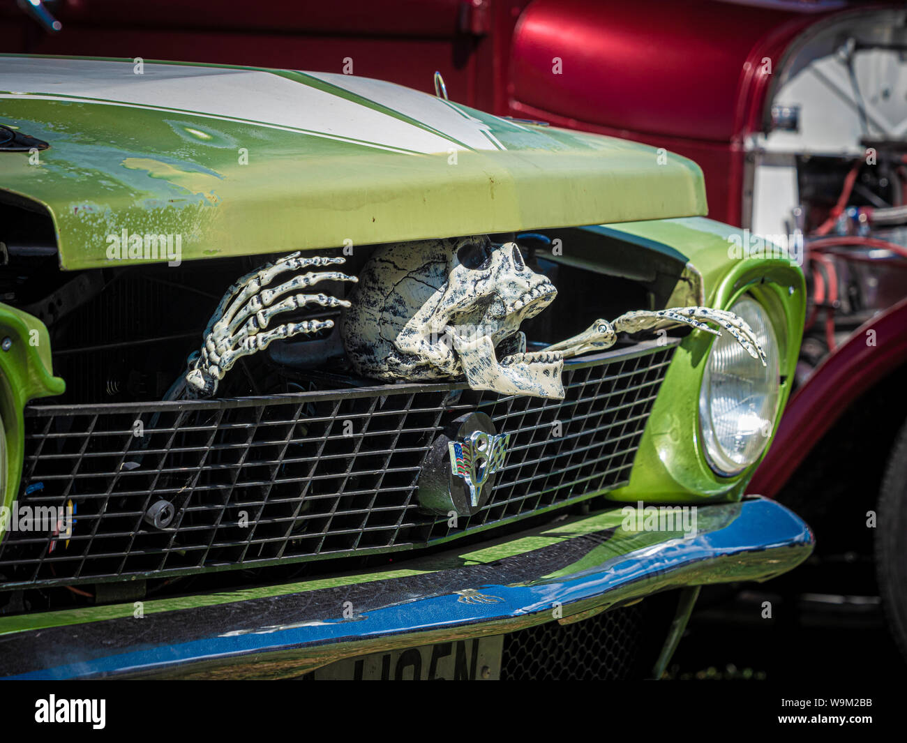 L'avant de la voiture à Whitby, steampunk Steampunk week-end, Whitby, UK. Banque D'Images