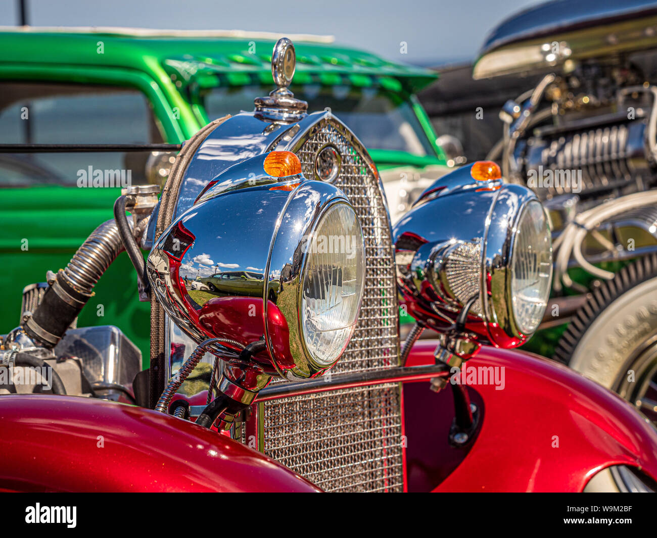 L'avant de la voiture à Whitby, steampunk Steampunk week-end, Whitby, UK. Banque D'Images