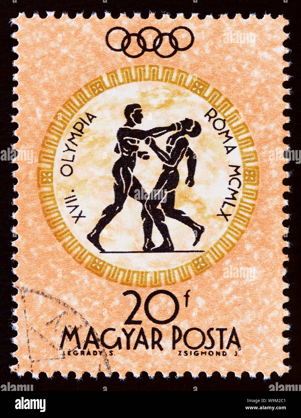Hongrie - Timbre Jeux Olympiques d'été 1960 - Rome Banque D'Images