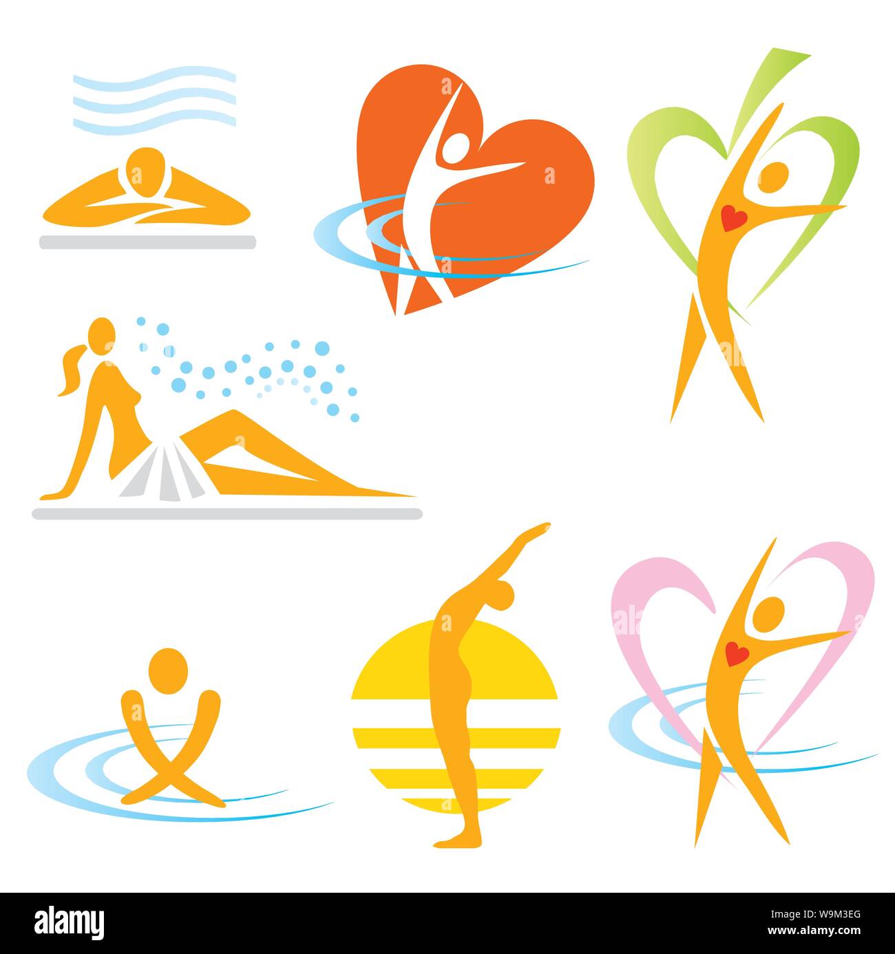 Ensemble de yoga spa massage santé d'icônes. Vector disponibles. Illustration de Vecteur