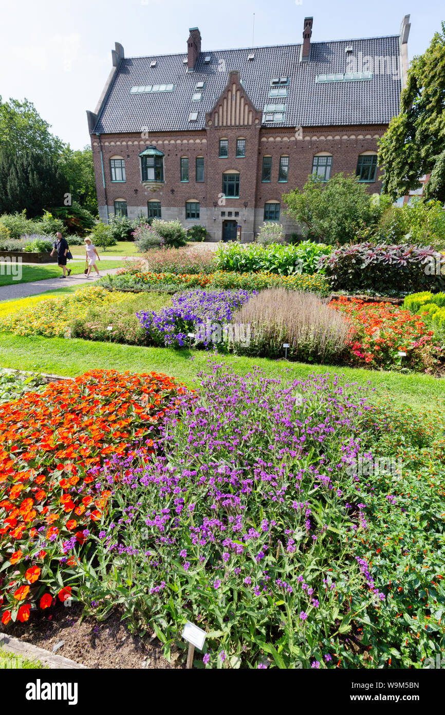 Lund Suède ; Journée ensoleillée en août dans le Jardin botanique de Lund, administré par l'université de Lund, Suède Scandinavie Europe. Banque D'Images