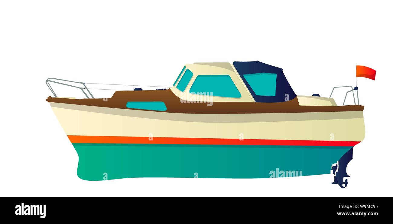 Bateau de vitesse vectorielle, yacht over white background Illustration de Vecteur