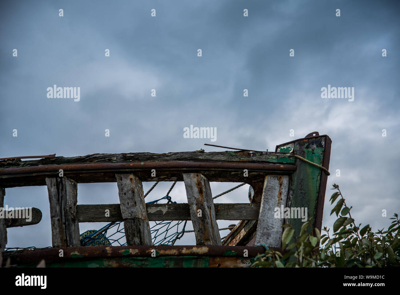Où les vieux bateaux viennent à mourir Banque D'Images