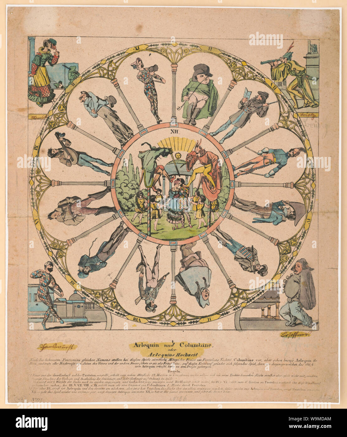 Arlequin colombine, oder und hochzeit arlequins Banque D'Images