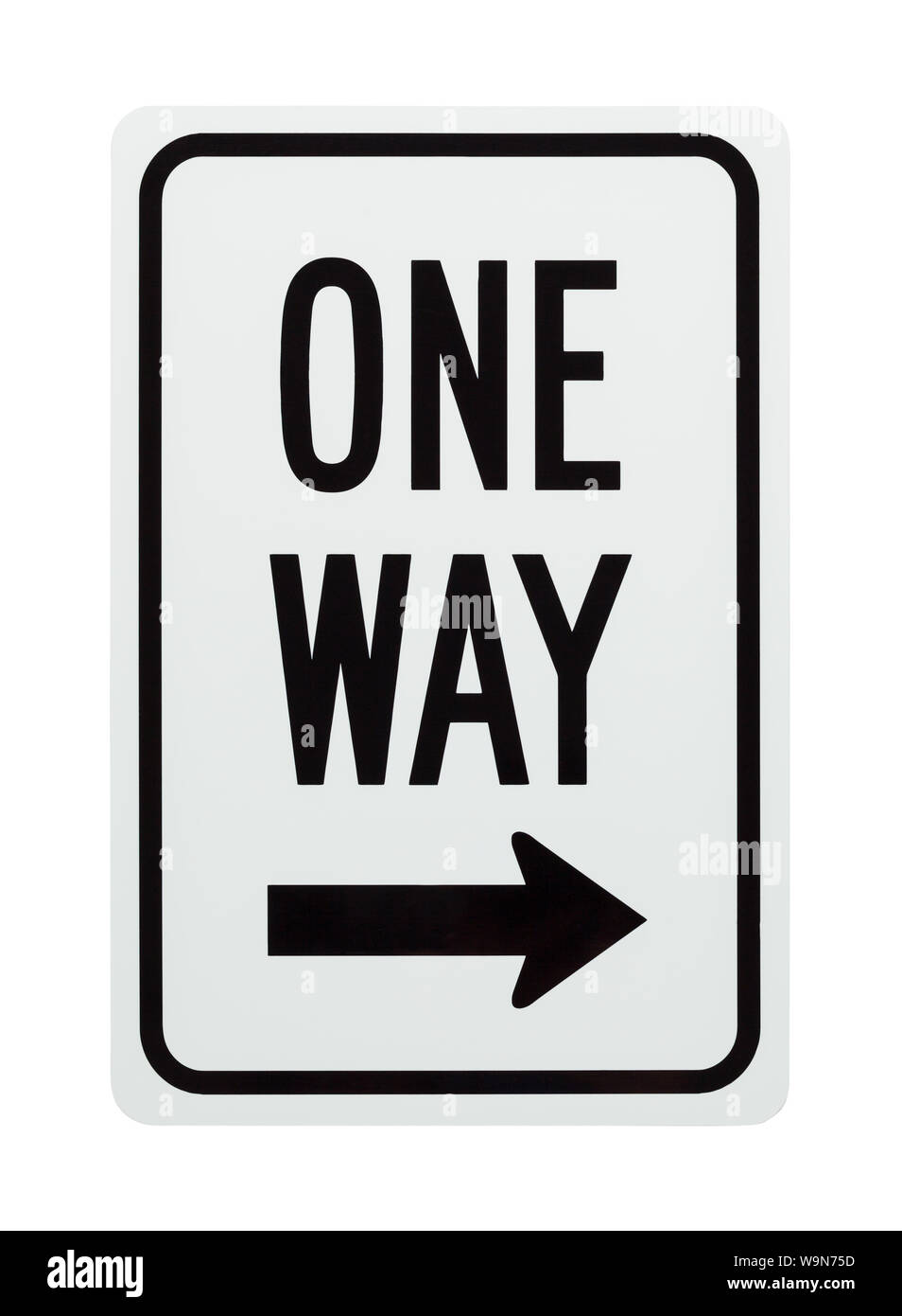 Une façon Street Sign isolé sur fond blanc. Banque D'Images
