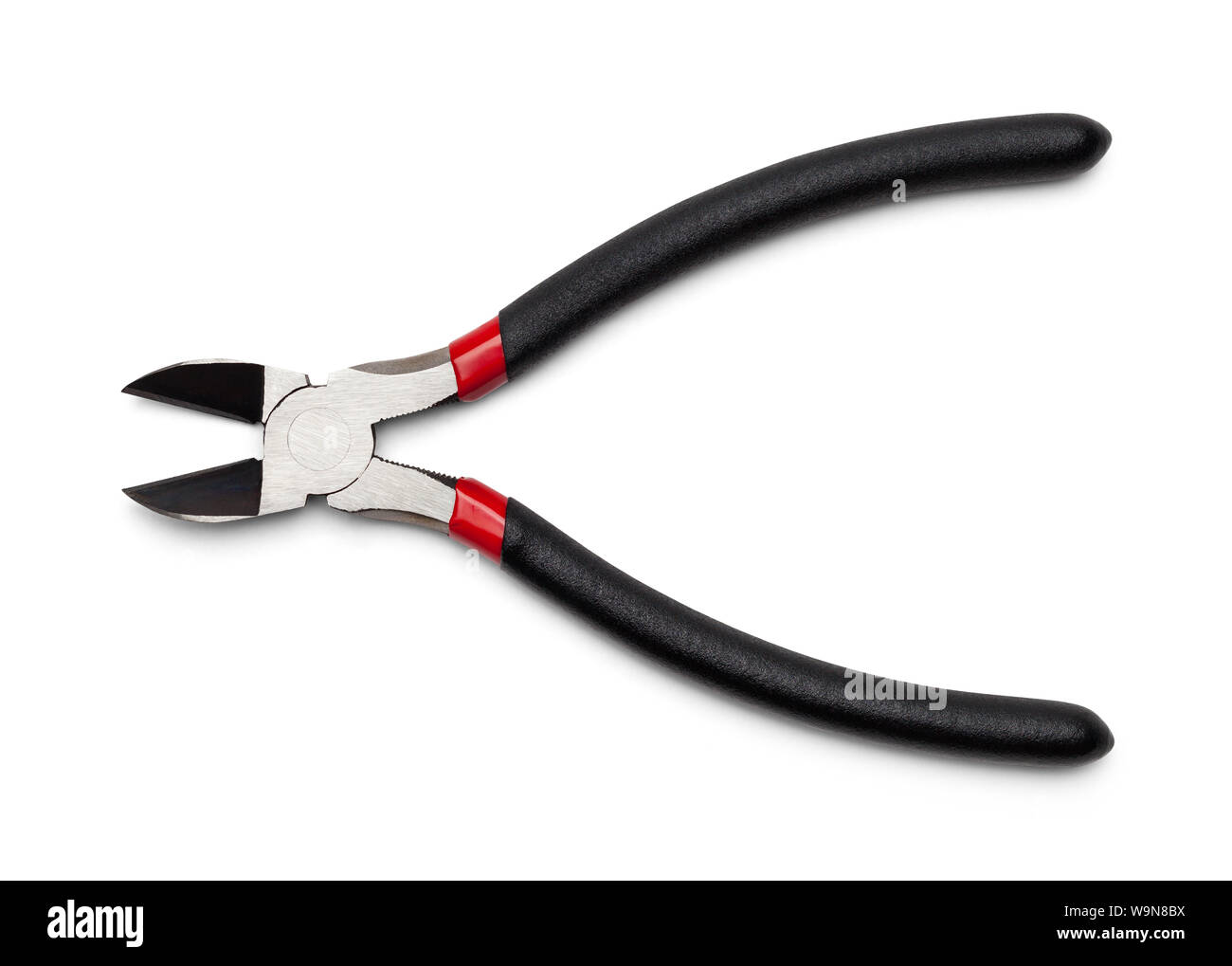 Ouvrir un coupe-fil isolé sur fond blanc. Banque D'Images