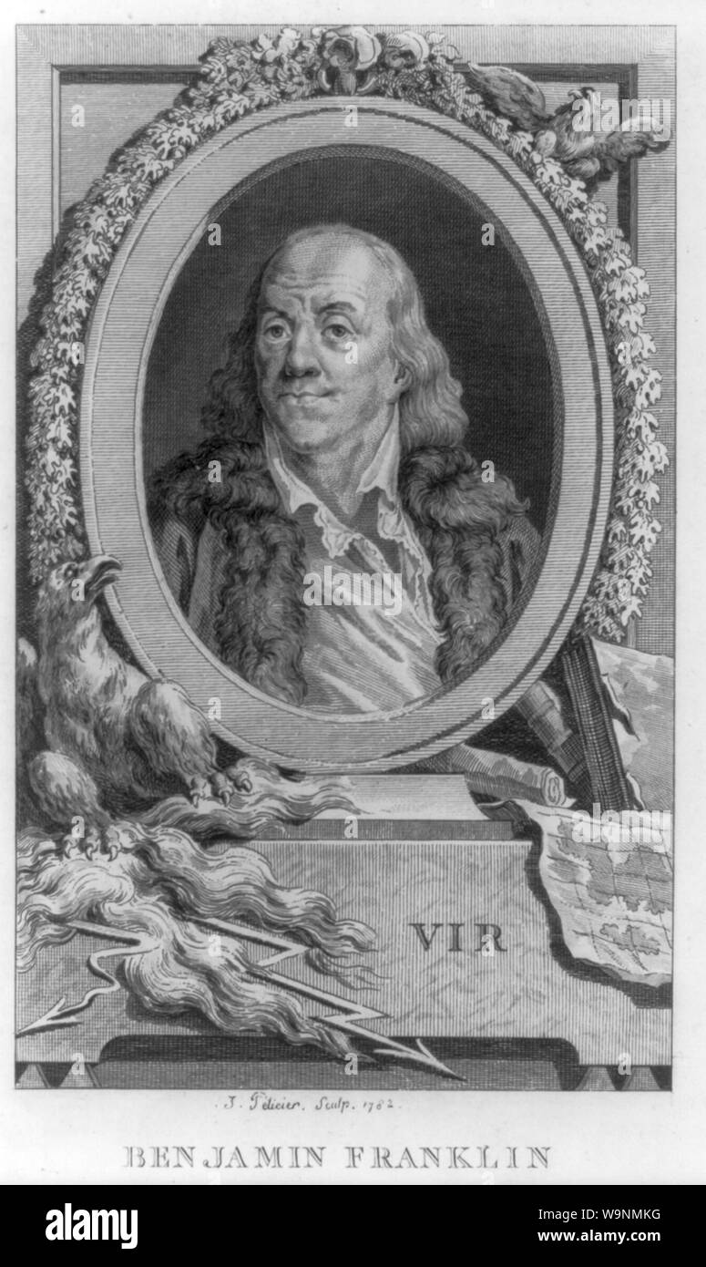 Benjamin Franklin / J. Pelicier couche externe. 1782. Banque D'Images