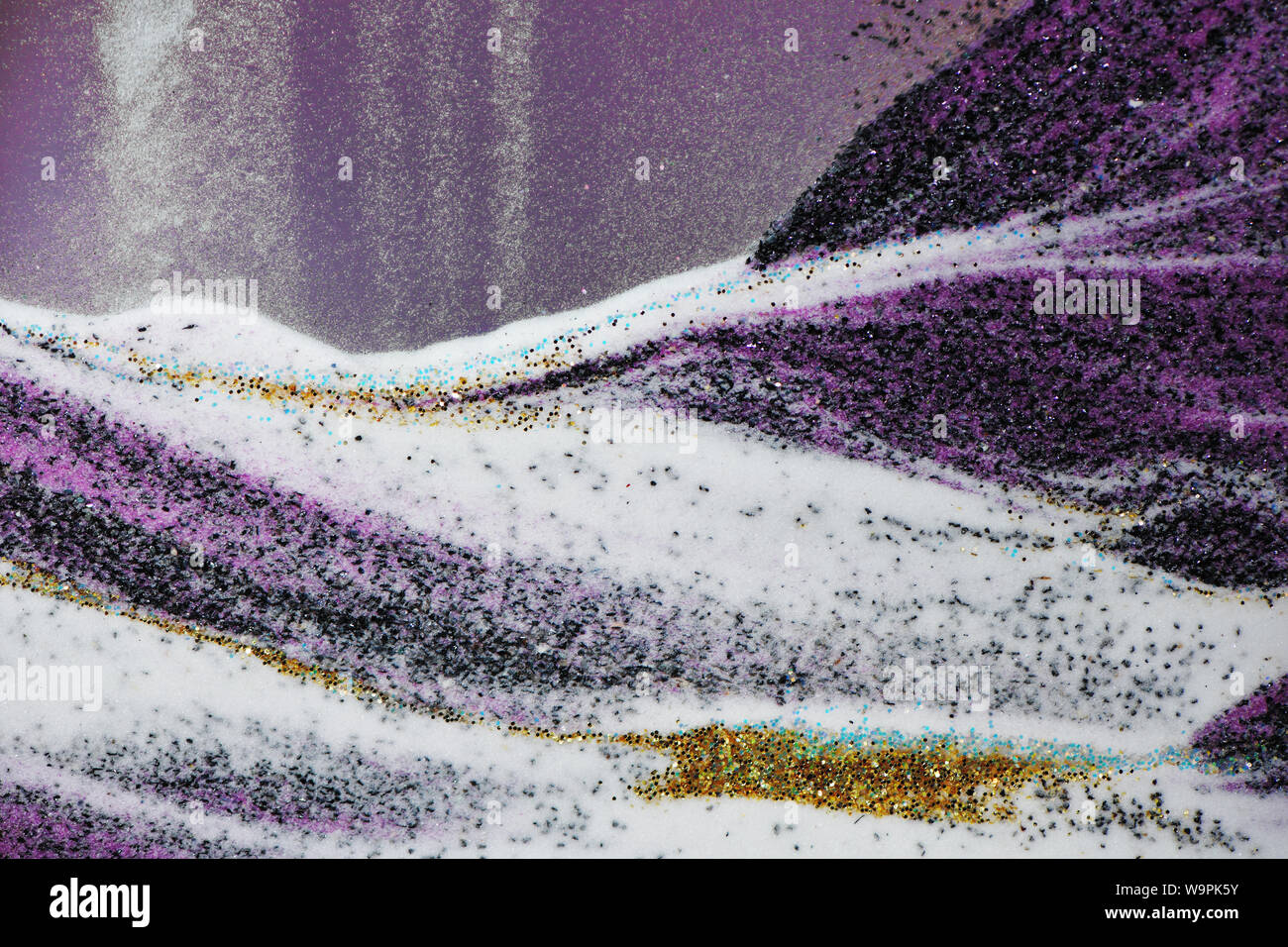 Abstrait art fond avec du sable coloré et liquide. Art liquide Banque D'Images