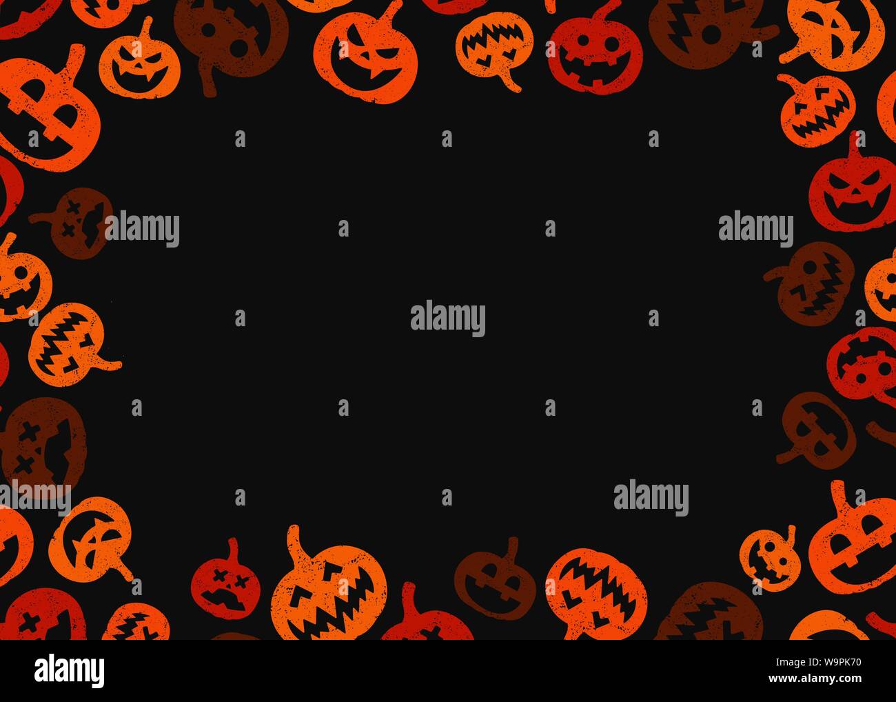 Halloween citrouille bord avec un noir au milieu de l'espace pour texte, logo, web, ou la conception de produits. Fond d'illustration vectorielle. Illustration de Vecteur