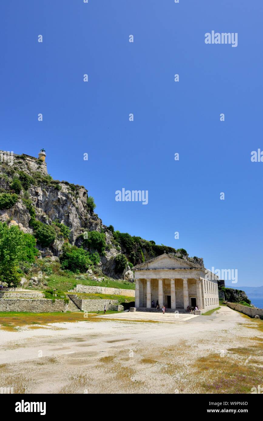 L'église St Georges, la vieille forteresse, la ville de Corfou, Corfou, Corfou,grèce,Îles Ioniennes Banque D'Images