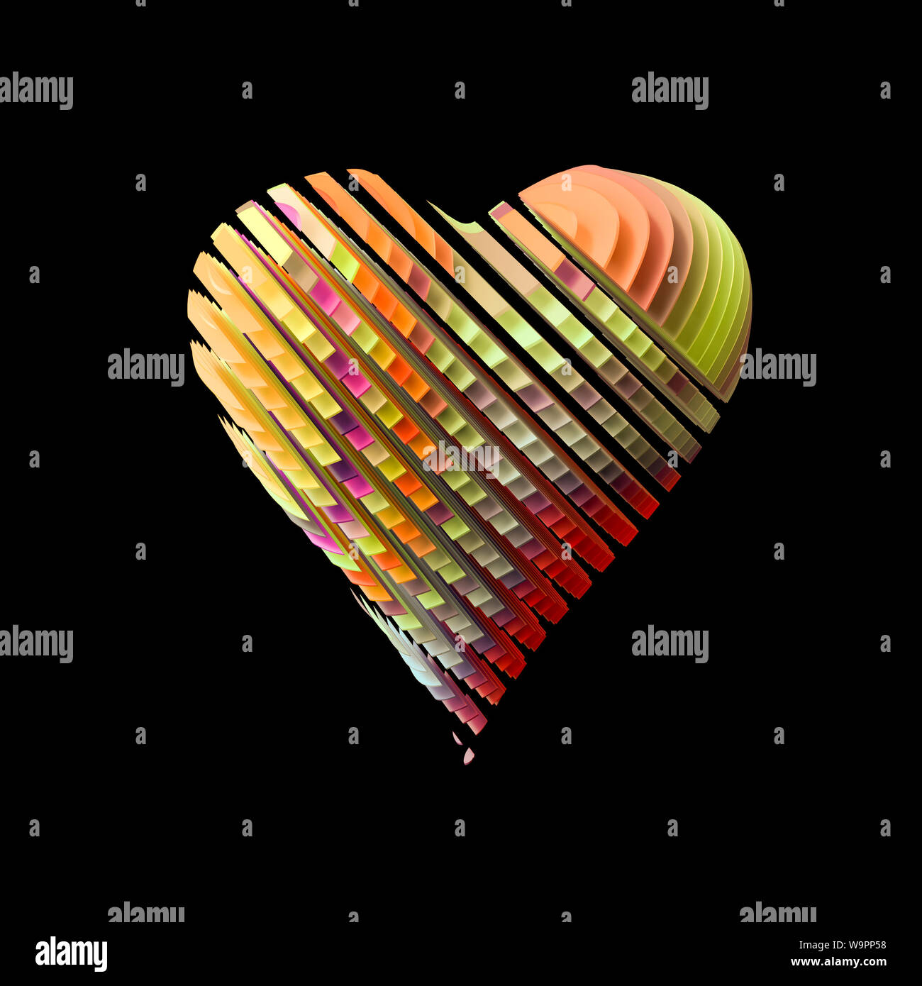 Ressources graphiques coeur couleurs surreal abstract design créatif emoji emote aucun peuple objet isolé amour passion illustration joli sentiment Banque D'Images