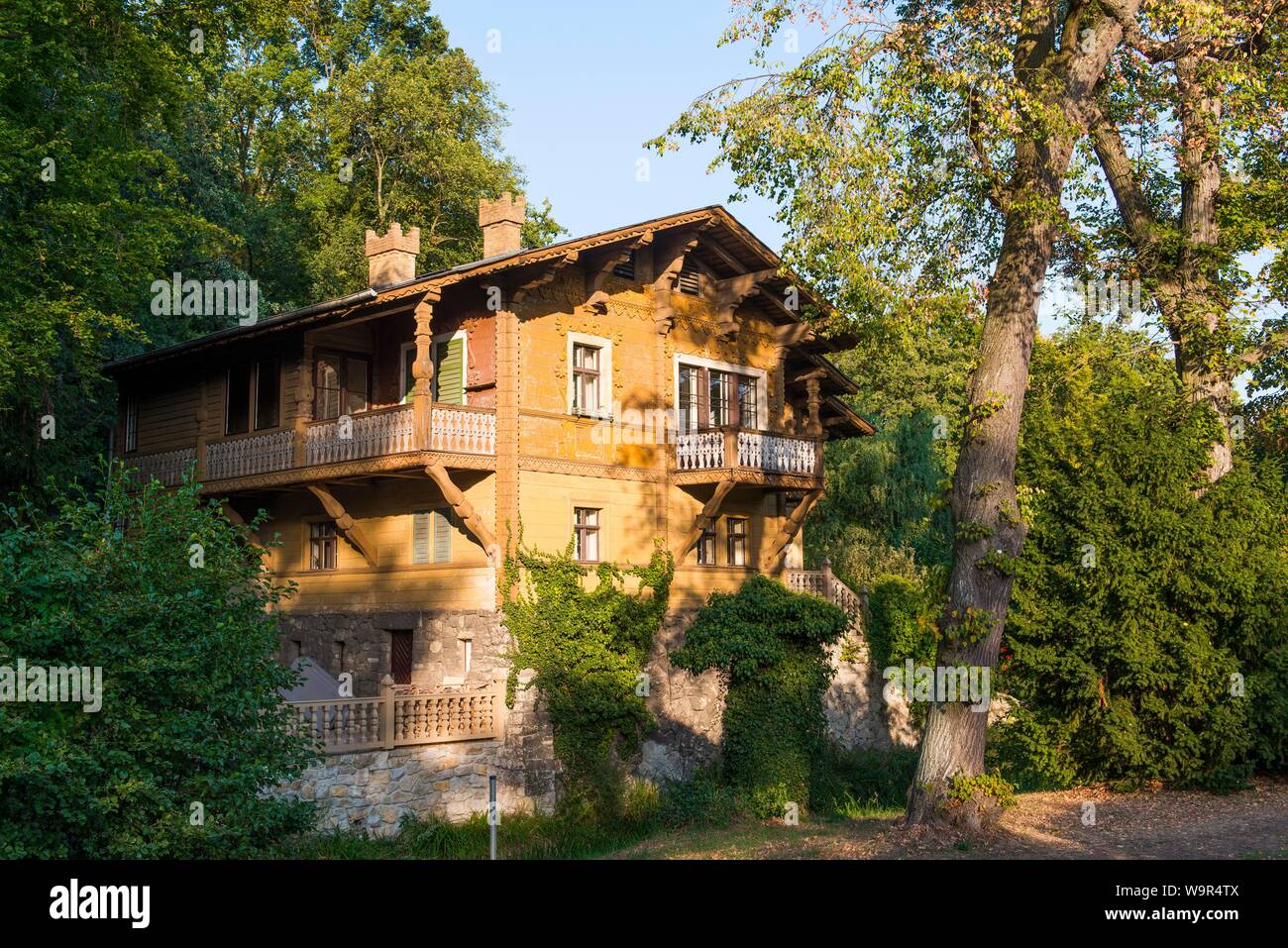 Maison historique suisse du 19ème siècle, l'UNESCO World Heritage Site, Klein-Glienicke, Potsdam, Brandebourg, Allemagne Banque D'Images