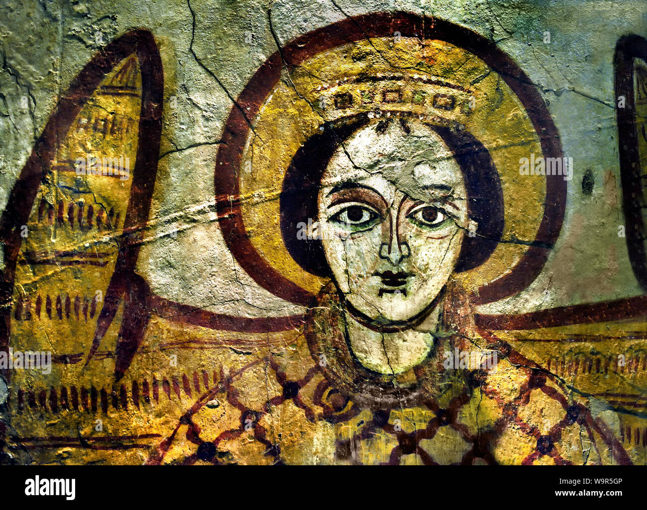 Archange - faire 2ème trimestre du 10ème siècle, fresque murale de l'Égypte copte égyptien. ('Était une ville importante en Basse-nubie. ) Banque D'Images