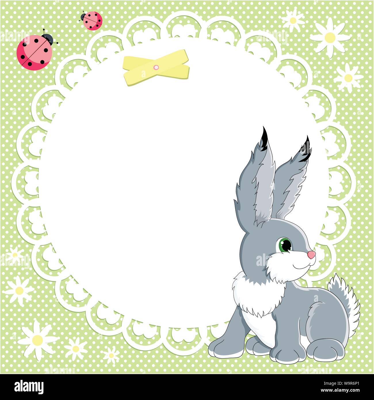 Vector background with cute bunny Illustration de Vecteur