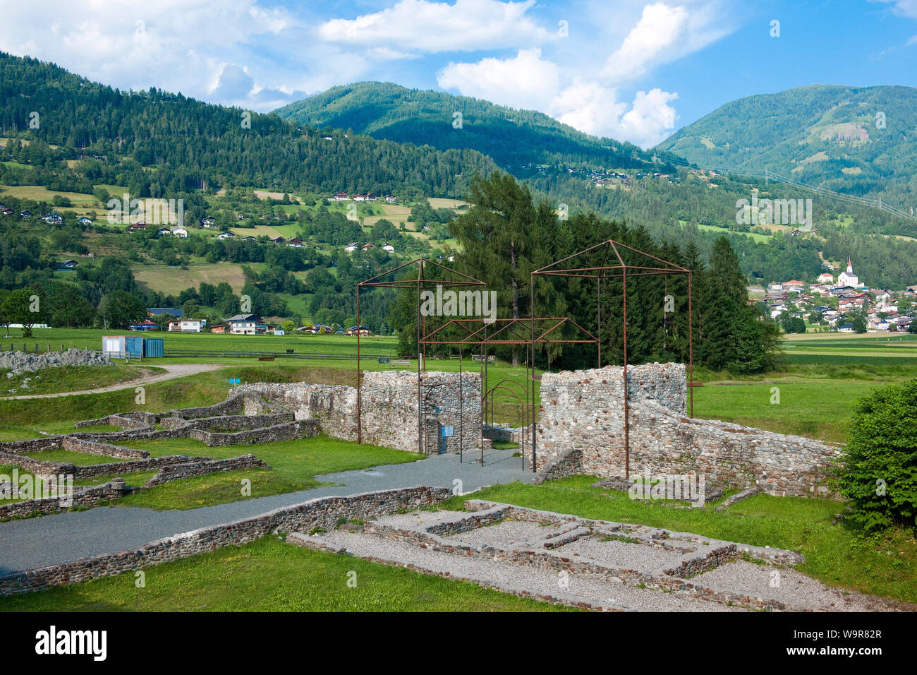 Aguntum Municipium Claudium, Aguntum, ruine de porte de la ville, village romain, Doelsach, Lienz, Tyrol de l'Est, Tyrol, Autriche, Europe, Dölsach Banque D'Images