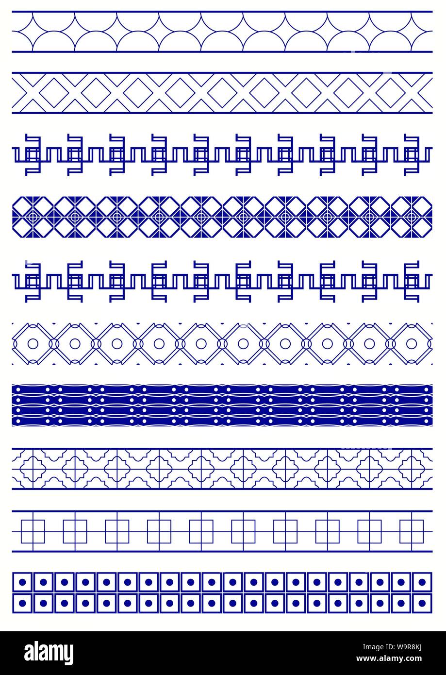Ensemble d'autre vecteur sans frontières géométriques (carrelage). Peut être utilisé pour trames, l'arrière-plan de la page web, et surface textile Textures, peint Illustration de Vecteur