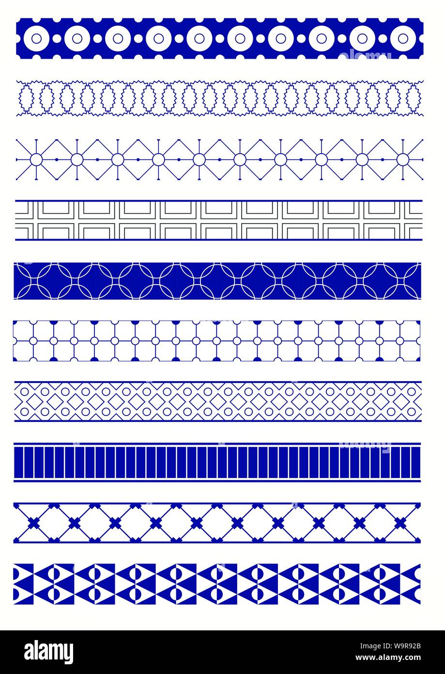 Ensemble d'autre vecteur sans frontières géométriques (carrelage). Peut être utilisé pour trames, l'arrière-plan de la page web, et surface textile Textures, peint Illustration de Vecteur