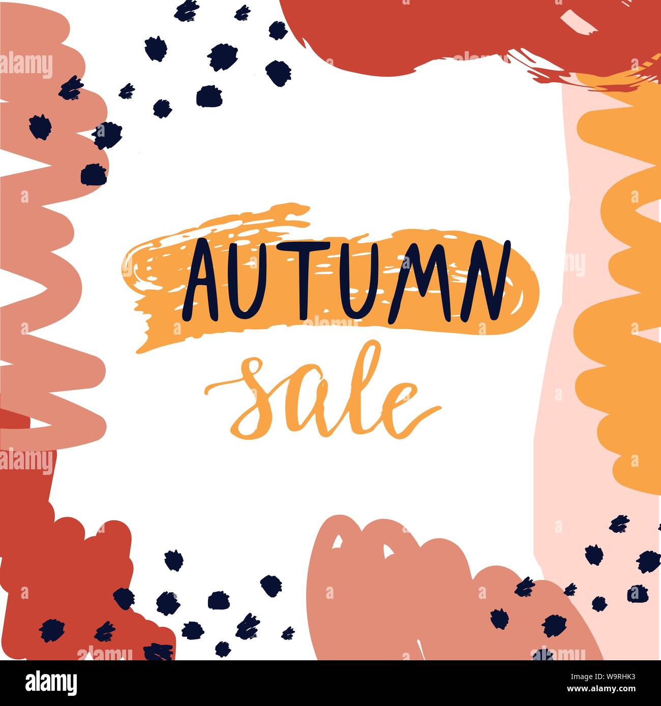 Vente d'automne modèle d'affiche avec traits abstraits Illustration de Vecteur