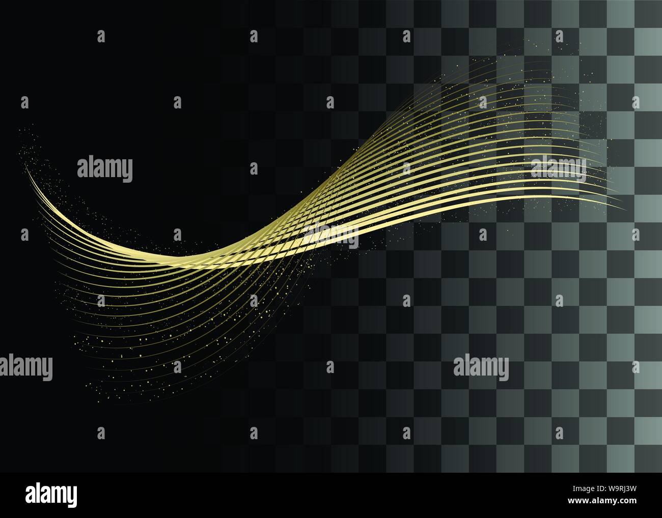 Résumé de l'élément de conception d'illustration vectorielle effet de couleur or sur fond transparent Illustration de Vecteur