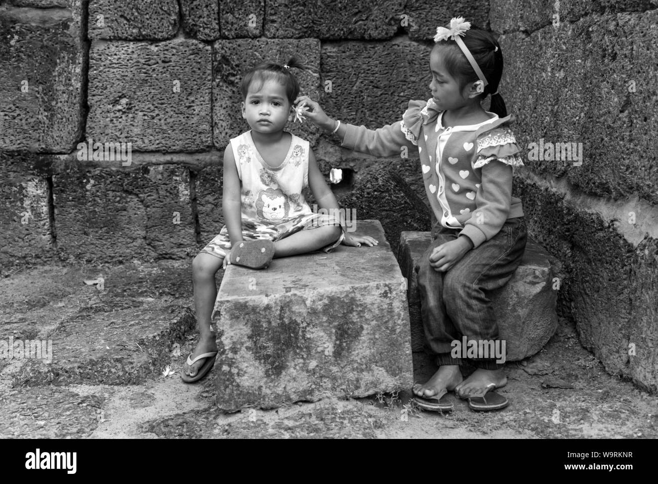 L'Asie du Sud-Est, Asie, Cambodge, Siem Reap, Cambodge,kids *** *** légende locale Banque D'Images