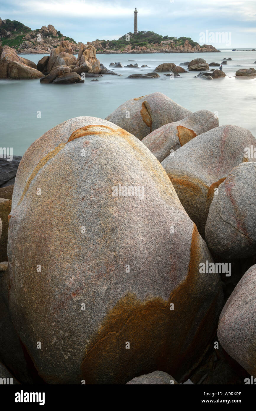 L'Asie, d'Asie, d'Asie du Sud-Est, le Vietnam, le Sud, la Province de Binh Thuan, Phan Thiet, leuchtturm *** *** légende locale Banque D'Images