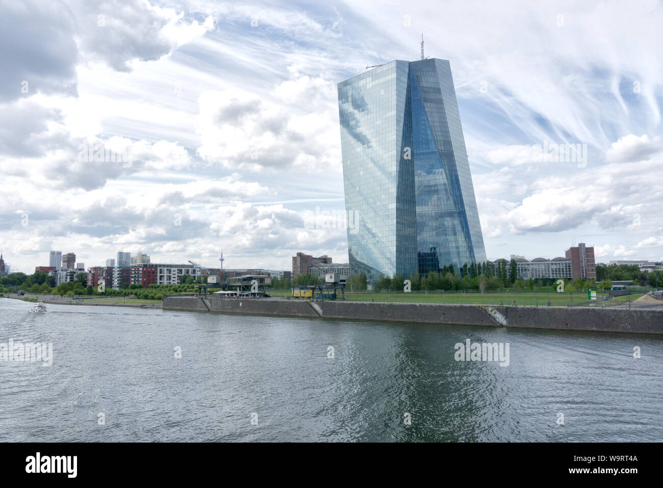 Le nouveau bâtiment de la Banque centrale européenne à l'est de Francfort-sur-le-main, Skyline, Allemagne, europäischen zentralbank Banque D'Images