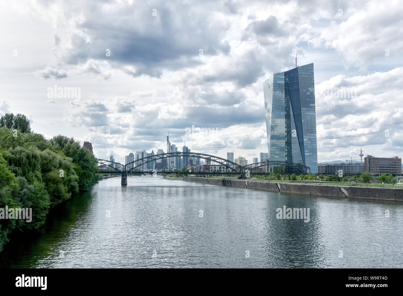 Le nouveau bâtiment de la Banque centrale européenne à l'est de Francfort-sur-le-main, Skyline, Allemagne, europäischen zentralbank Banque D'Images