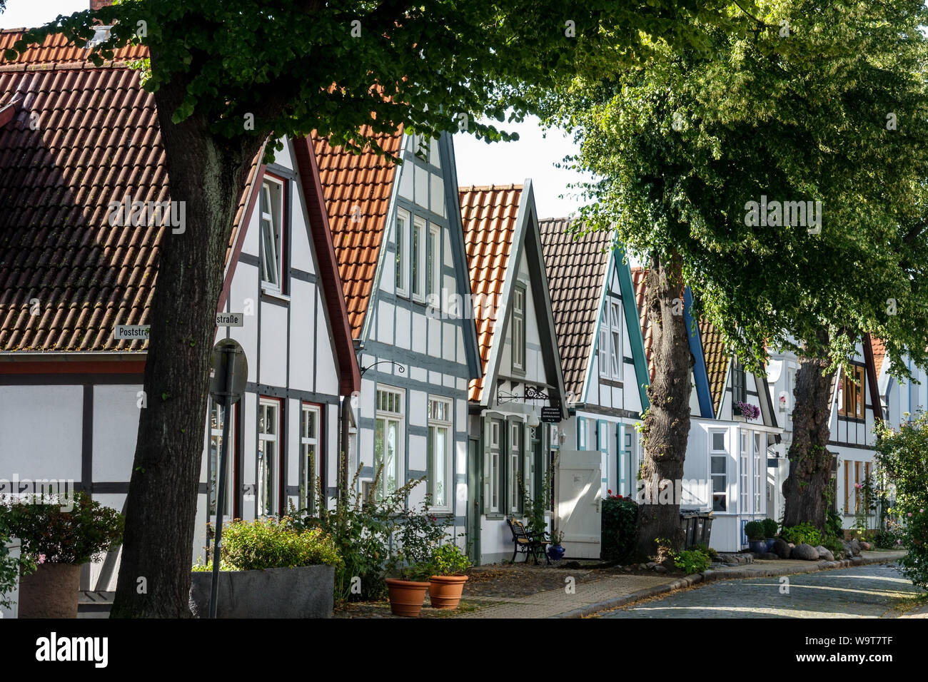 Maisons anciennes à colombages de Alexandrinenstrasse, Vieille Ville, Rostock, Rostock, Allemagne Banque D'Images