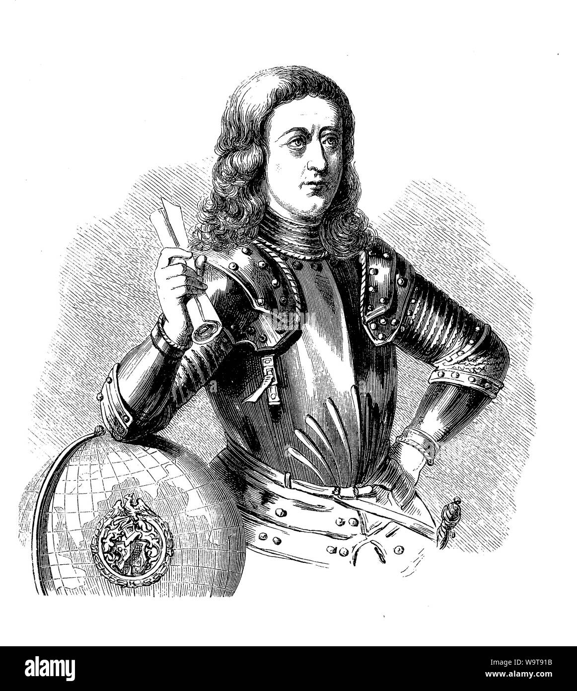 Portrait de Martin Behaim, commerçant allemand et cartographe du 15e siècle Banque D'Images