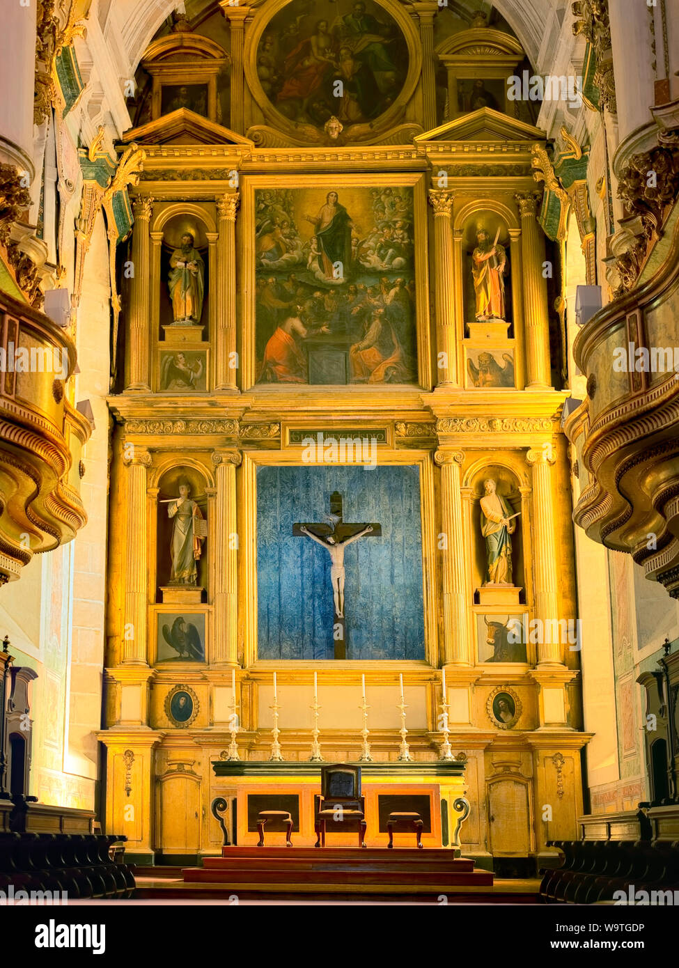 L'autel de Notre Dame de la cathédrale de l'Immaculée Conception Leiria Banque D'Images