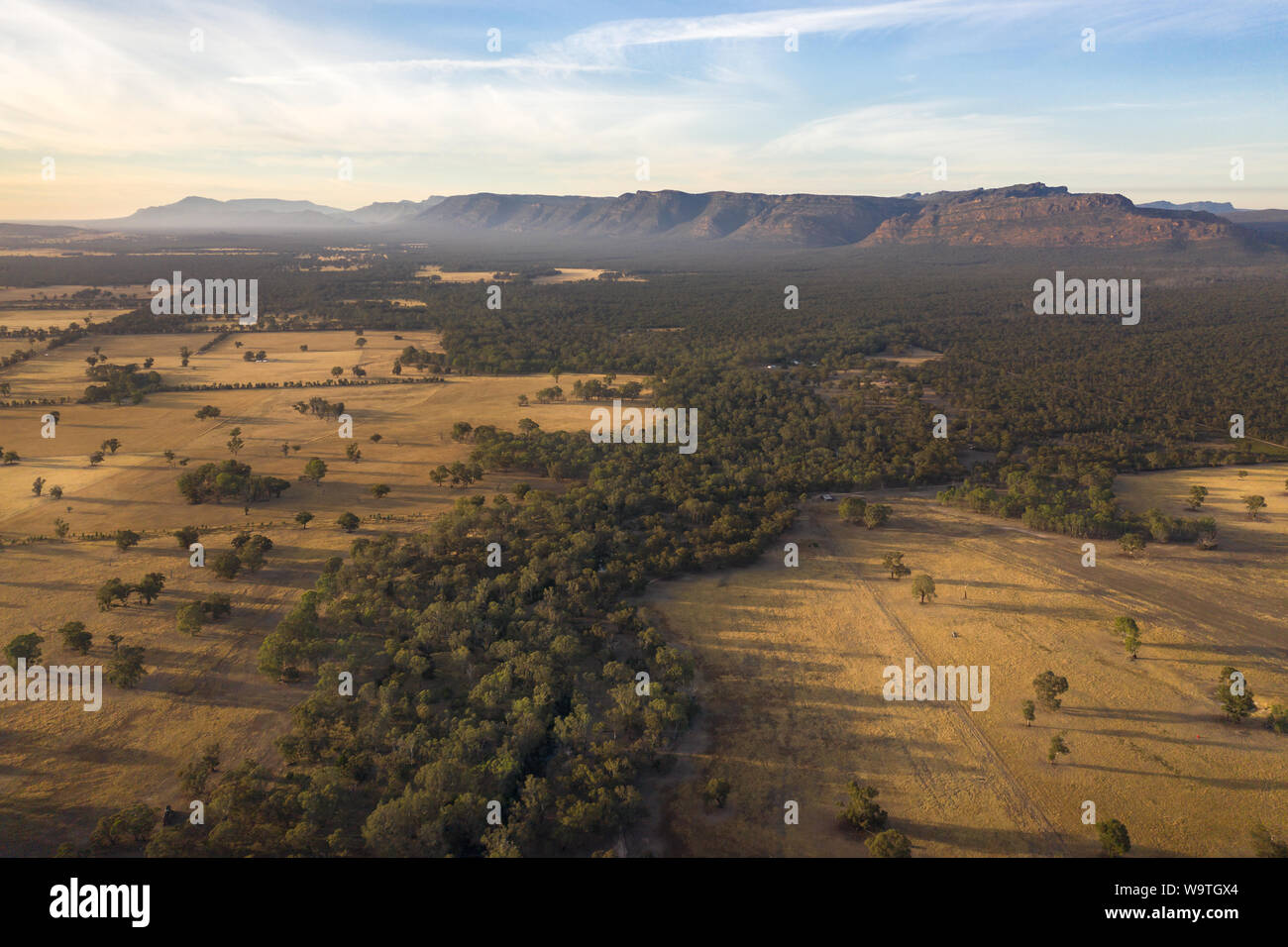 Vue aérienne du Parc National des Grampians, Victoria, Australie Banque D'Images