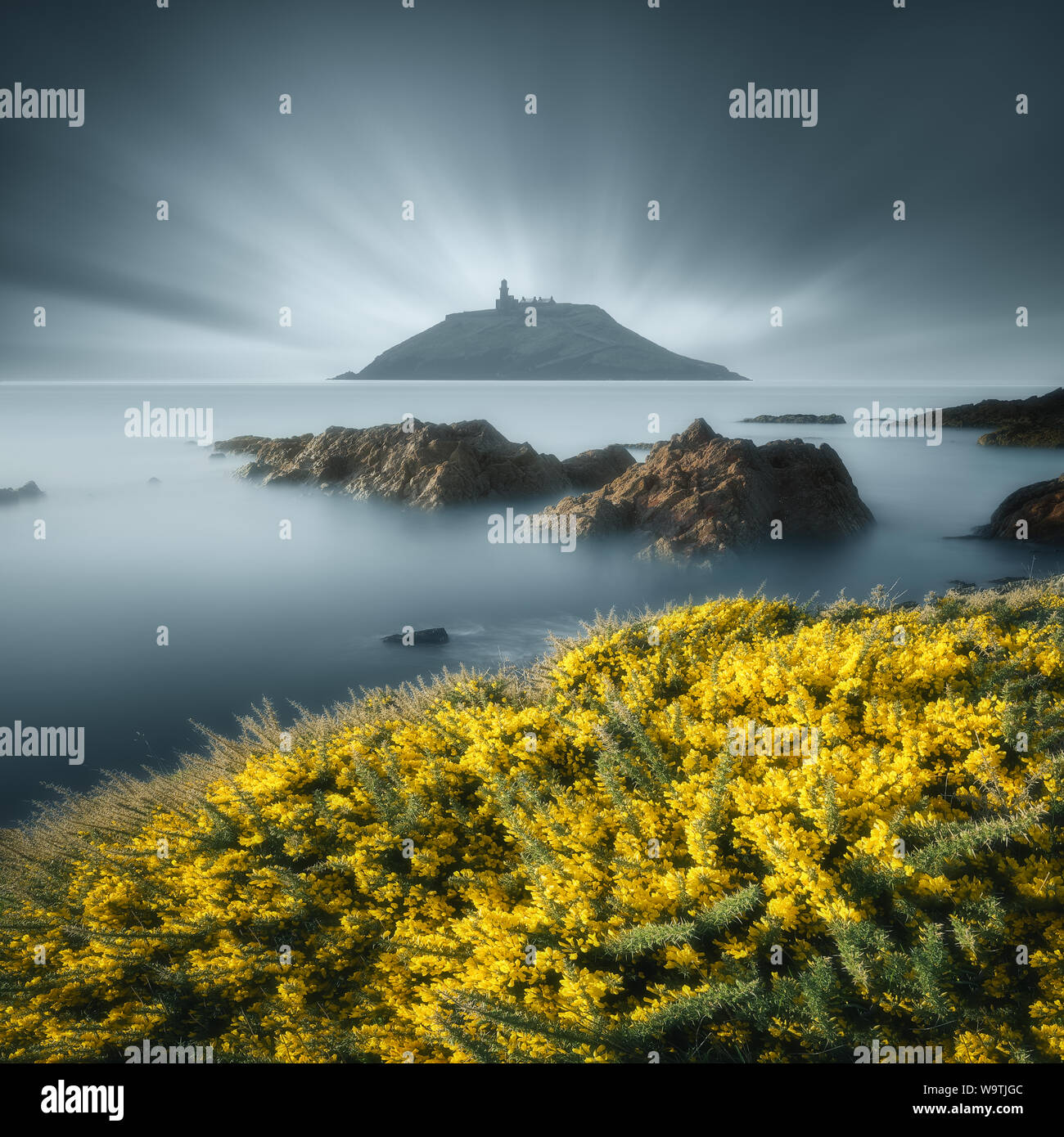 Les piles de la mer et du paysage côtier, dans le comté de Cork, Irlande Banque D'Images