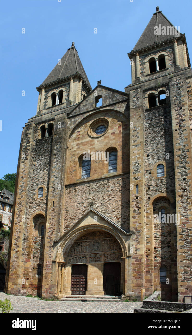 L'abbaye de Conques, France Banque D'Images