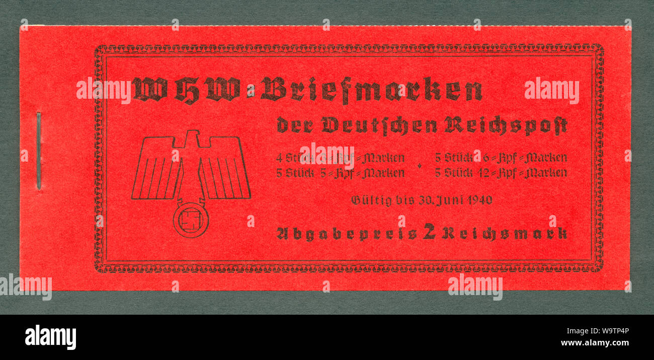 Europa, Deutschland, Deutsche Reichspost, Briefmarkenheft, WHW Briefmarken, 1939 , nur für akademische oder journalistische Verwendung . / L'Europe, l'Allemagne, l'Allemand Reichspost, livre de timbres, timbres de la winter relief du peuple allemand, 1939 , uniquement pour usage journalistique ou universitaire . Banque D'Images