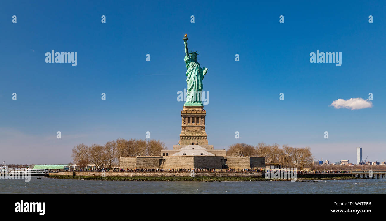 Une photo de la Statue de la liberté. Banque D'Images