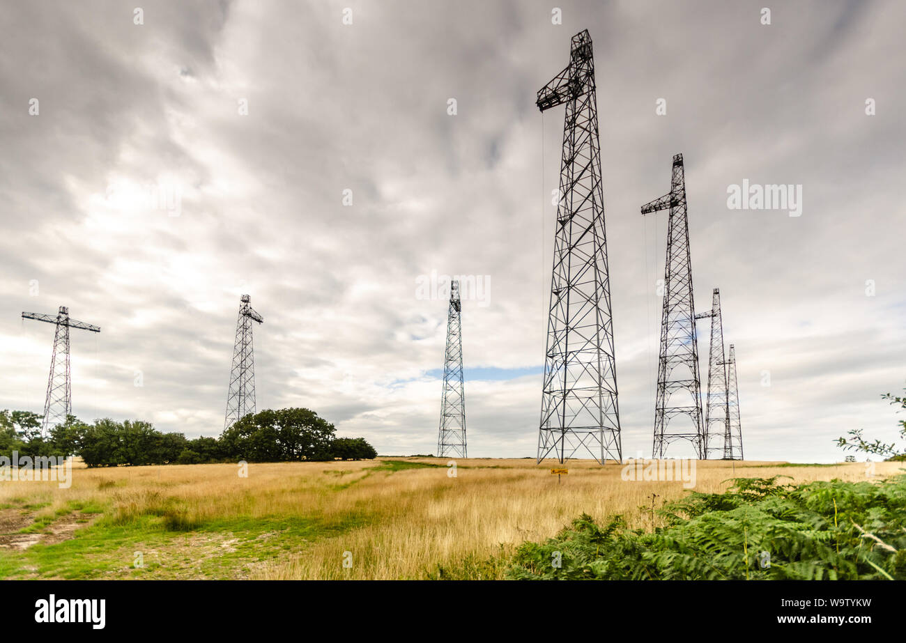 Dorset, Angleterre - 10 août 2013 : La BBC World Service station de transmission à Rampisham vers le bas dans le Dorset Downs, site d'une controverse pr Banque D'Images