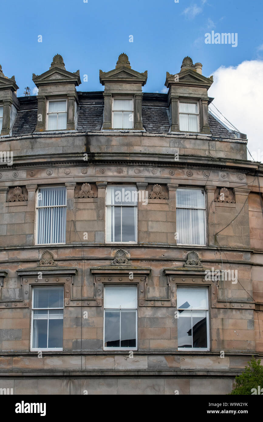 Glasgow, Ecosse, Royaume-Uni. 13 Août 2019 : Salisbury dans le quadrant sud de Glasgow. Cela a été conçu et construit par Alexander 'Greek' Thomson. Banque D'Images