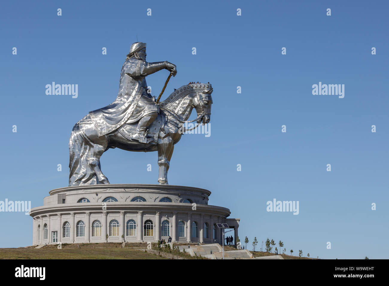 Statue de Gengis Khan Chingis ou en Mongolie. Banque D'Images