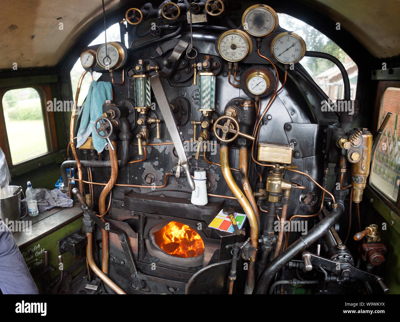 Le plancher de la locomotive à vapeur 8572 class B12 Banque D'Images