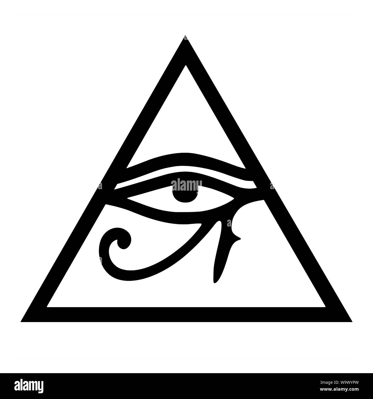 Tatouage Oeil D horus Dans Un Triangle Oeil d'horus Banque d'images noir et blanc - Alamy