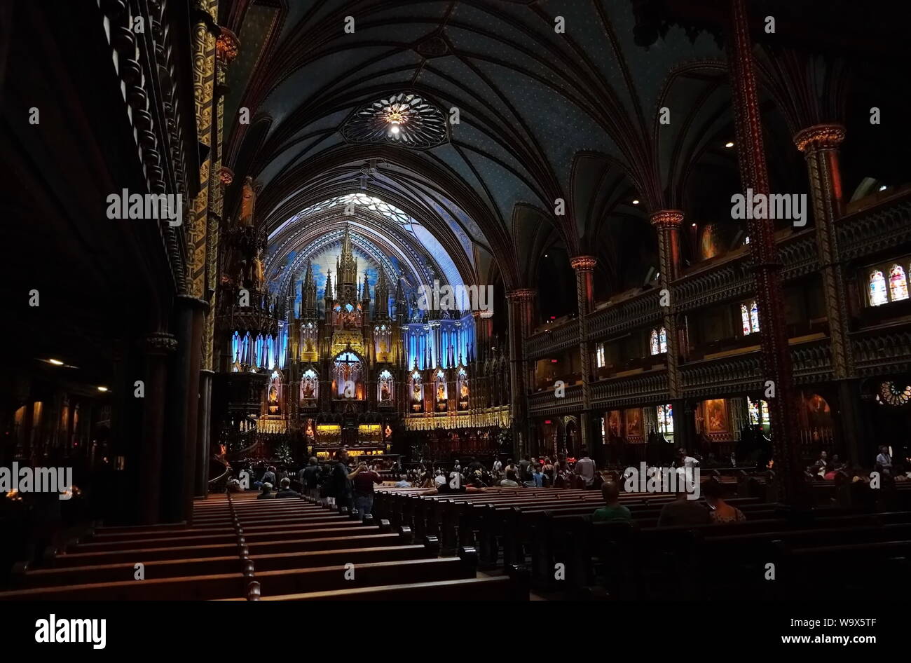 Montréal, Québec / Canada - 25 juillet 2019 - vue de l'intérieur de la Basilique Notre-Dame Banque D'Images