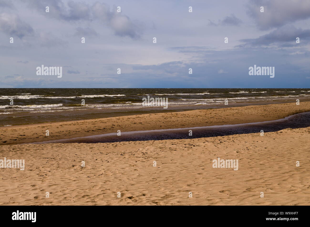 Une plage sur le golfe de Riga, près de Riga, Lettonie Banque D'Images