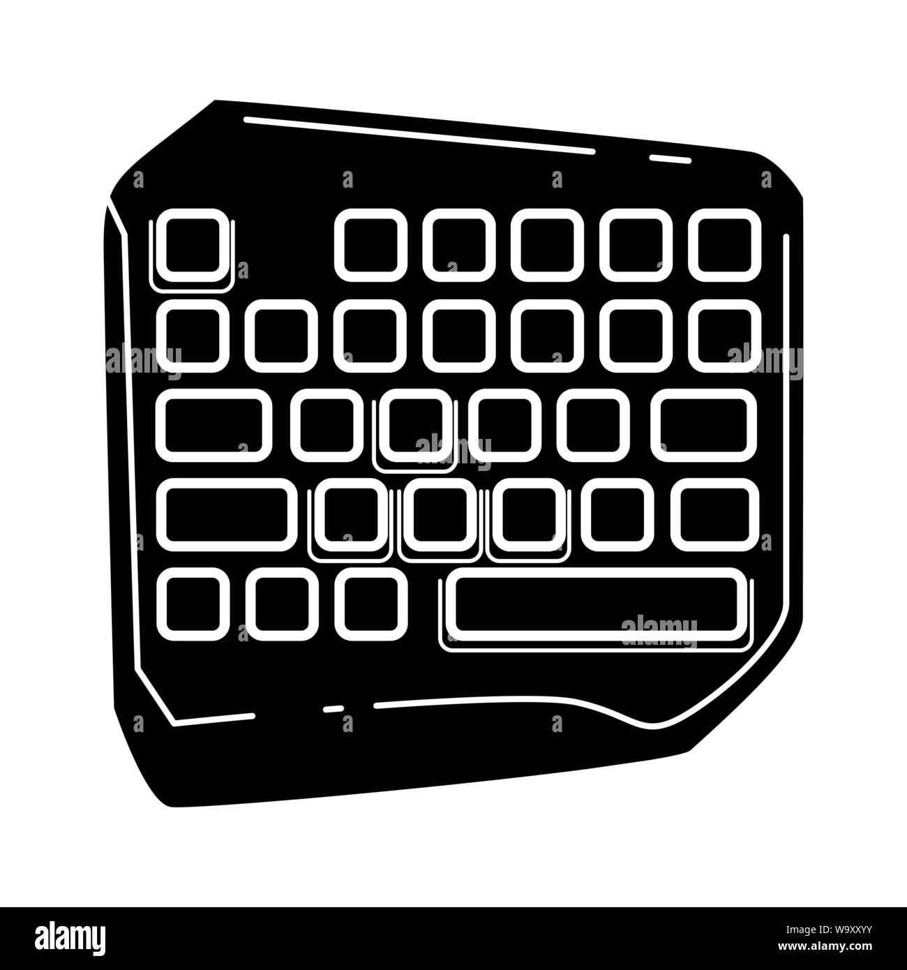 L'icône de clavier de jeu glyph. L'équipement de sports électroniques. Peu de clavier d'ordinateur. Appareil de jeu. Symbole de Silhouette. L'espace négatif. Vector illustration isolé Illustration de Vecteur