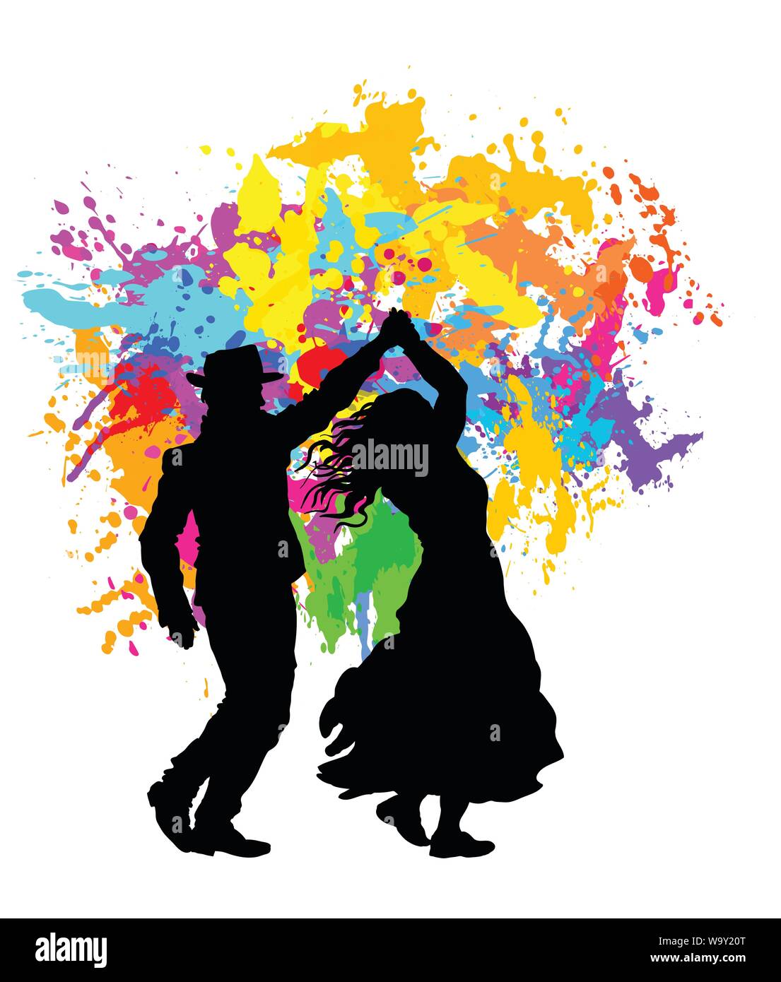 Couple dancing people Illustration de Vecteur
