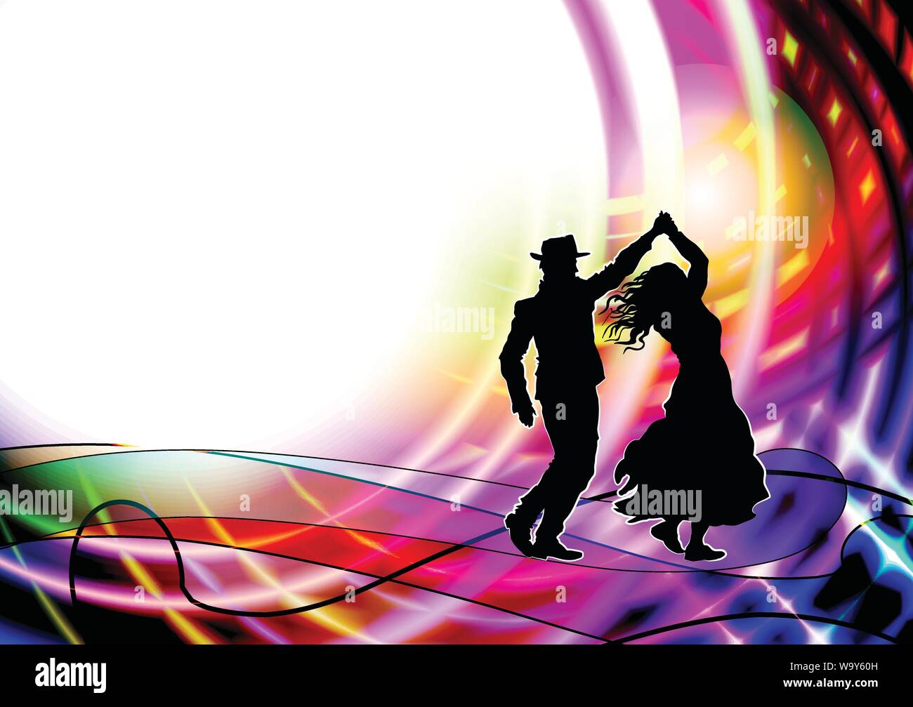 Couple dancing people Illustration de Vecteur